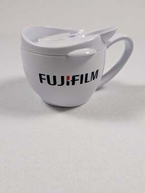 Fujifilm Branded Promotional Plastic Soup Mug with Lid and Spoon